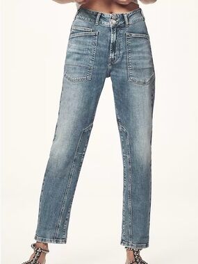 Pilcro The Wanderer Mid Rise Relaxed Straight Jeans Light Wash Sz 25🧡